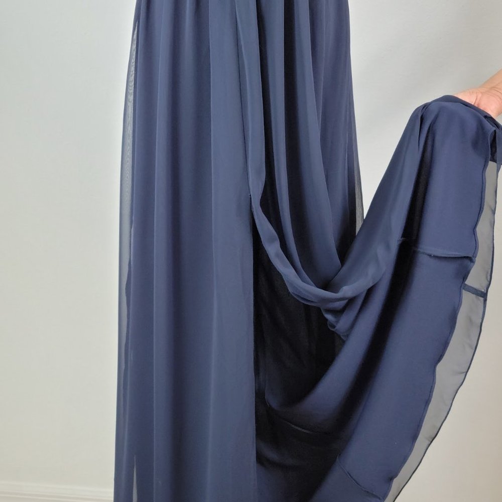 Dessy Collection Navy Blue Maxi Dress - Picture 6 of 10